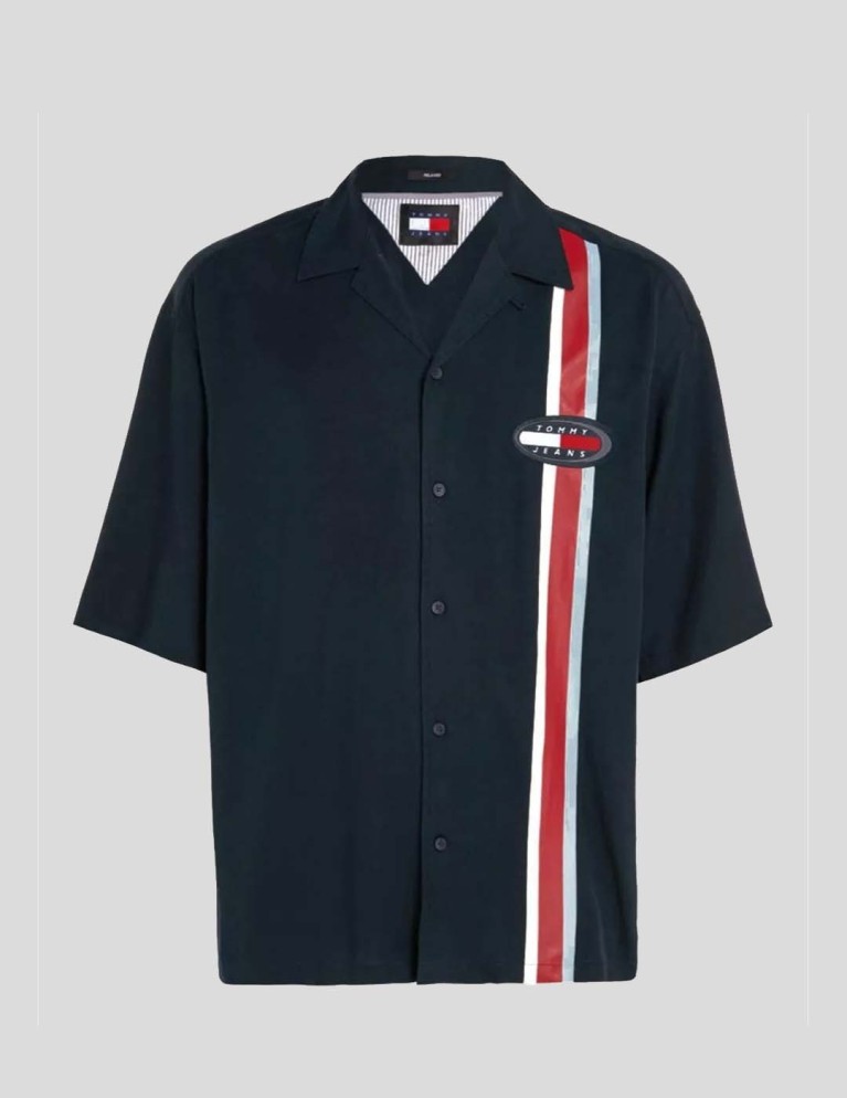 Camisa TOMMY JEANS fit short sleeve shirt navy
